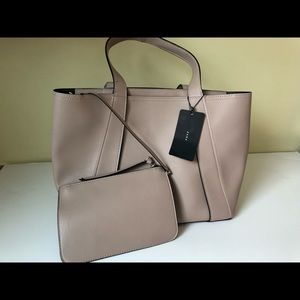Zara Hand Bag Light Brown/ Dark Cream New